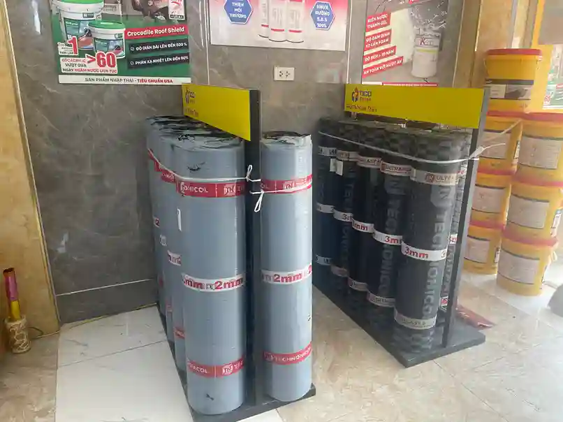 So sánh màng chống thấm technoniol được trưng bày bán tại cửa hàng Chống thấm 247 TICO